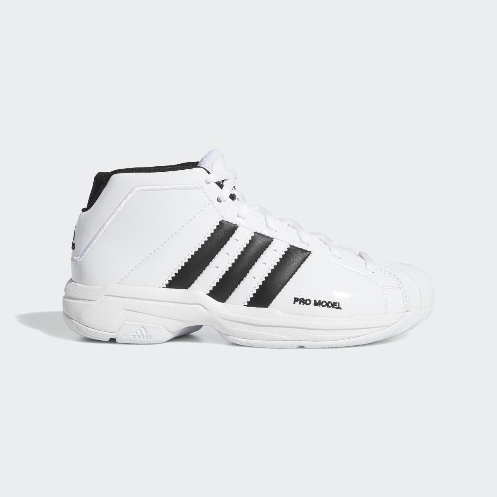 Adidasi Baschet Adidas Pro Model 2G Baieti Romania - Albi/Negrii EG2159